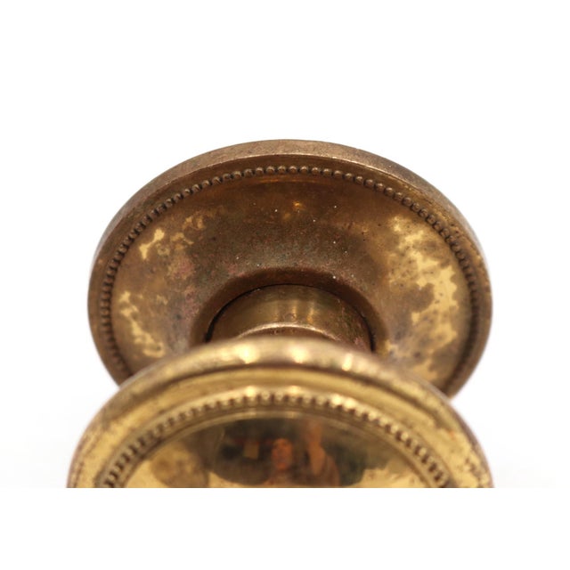 Traditional Reclaimed Cast Brass Beaded Dummy Door Knob For Sale - Image 3 of 7