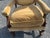 Vintage French Regence Gold Velvet Armchair With Embroidered Crest & Damask Back For Sale - Image 9 of 14
