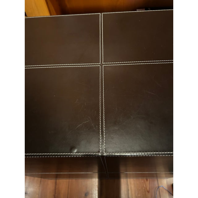 Black Leather Wrapped Office File Cabinet For Sale - Image 4 of 8
