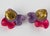 1990s Francoise Montague Lavender and Pink Heart Resin Clip Earrings For Sale - Image 5 of 7