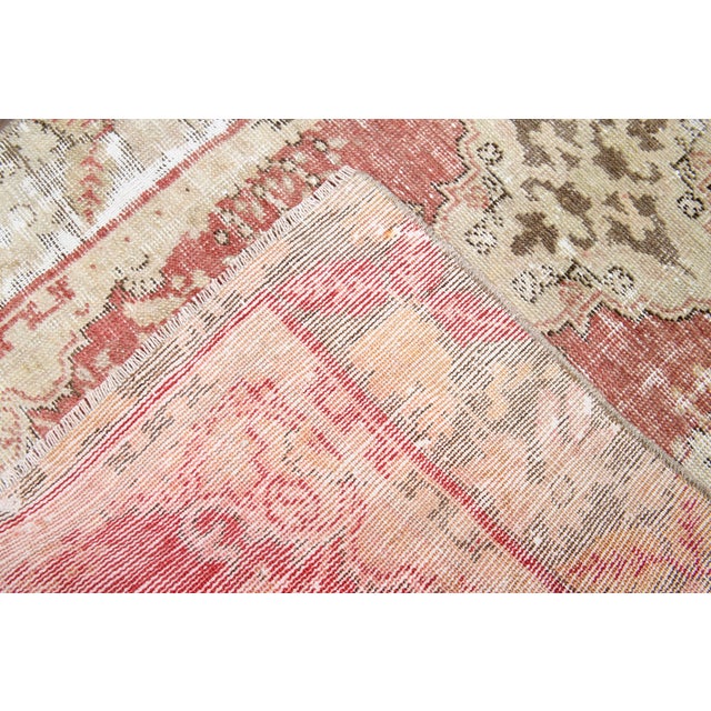 Textile 1970s Vintage Handmade Wool Cotton Red Area Rug For Sale - Image 7 of 11