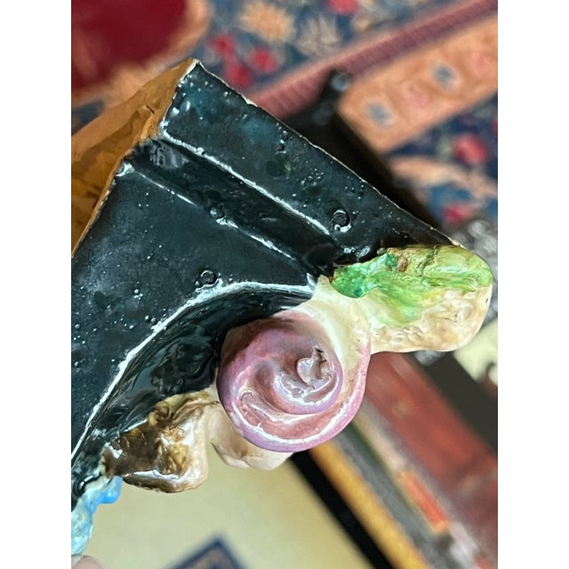 Early 20th Century Antique Majolica Made in Italy Gargoyle Wall Sconce Shelf Bracket For Sale - Image 5 of 7