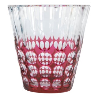 Ruby Red Cut Crystal Vase from Val Saint Lambert, 1950s For Sale