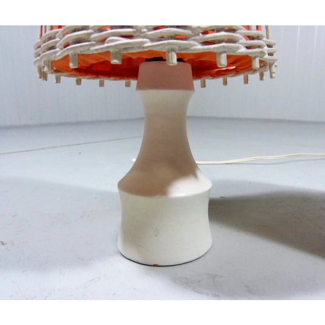 Wood Bedside Lamps in Wicker and Wood, 1960s, Set of 2 For Sale - Image 7 of 14