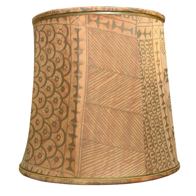 Italian Pair of Large Mariano Fortuny Custom Made Lamp Shades For Sale - Image 3 of 3