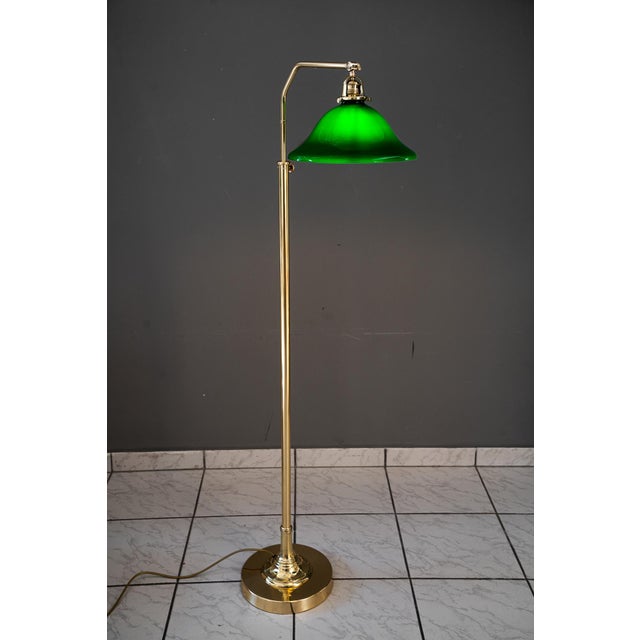 Art Deco Adjustable Floor Lamp with Green Shade, Vienna, Austria, 1920s For Sale - Image 16 of 18