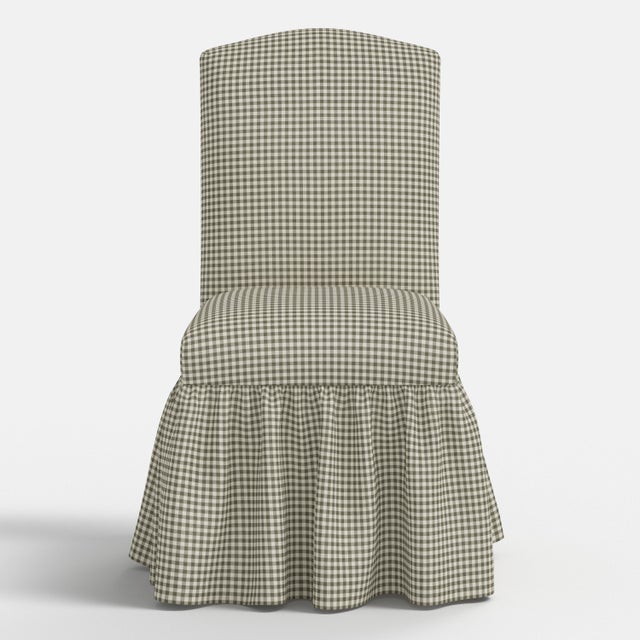 Not Yet Made - Made To Order Stoffer Home x Cloth & Company Thelma Ruffle Camel Back Dining Chair in Laurel Mini Gingham For Sale - Image 5 of 7