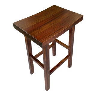1990s Mateo Walnut Backless Bar Stool For Sale