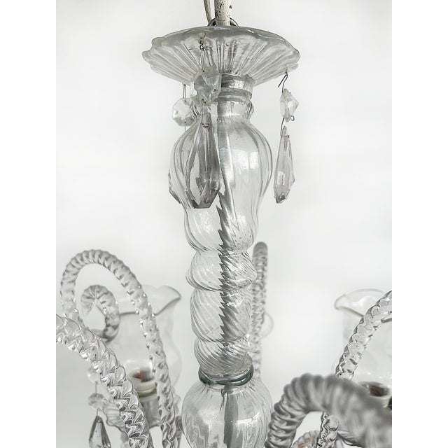 Traditional Vintage Murano Glass, Crystal Chandeliers, Hurricane Shades, (2) Available For Sale - Image 3 of 7