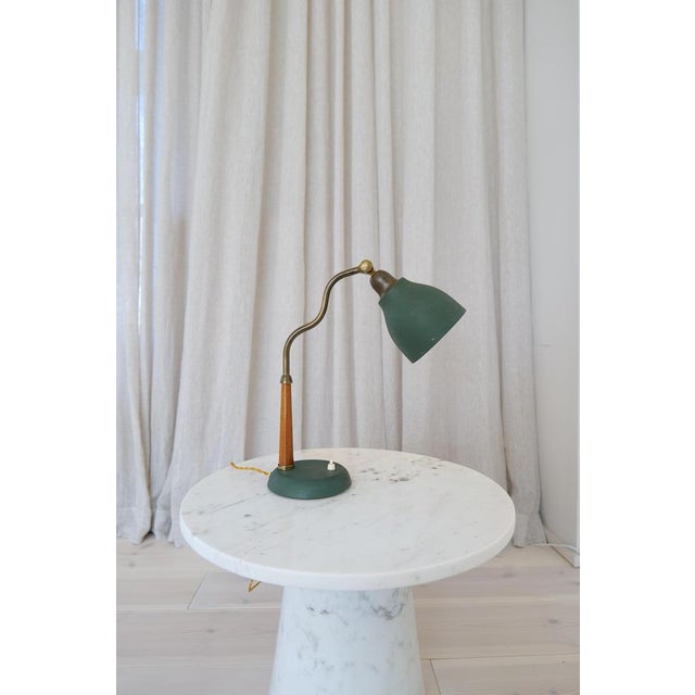 Green Mid-Century Sculptural Table Lamp from Edvard Hagman, Sweden, 1950s For Sale - Image 8 of 15