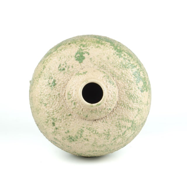 1930s Art Déco Greenish Crystalline Glaze Sèvres Porcelain Bulbous Vase, France For Sale - Image 6 of 9