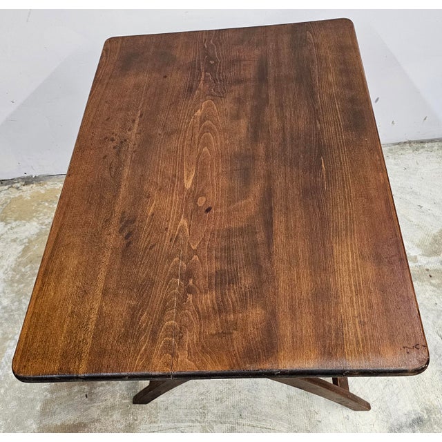 Neather Early American Style Adjustable Height Occasional Folding Coaching Table For Sale In Washington DC - Image 6 of 12