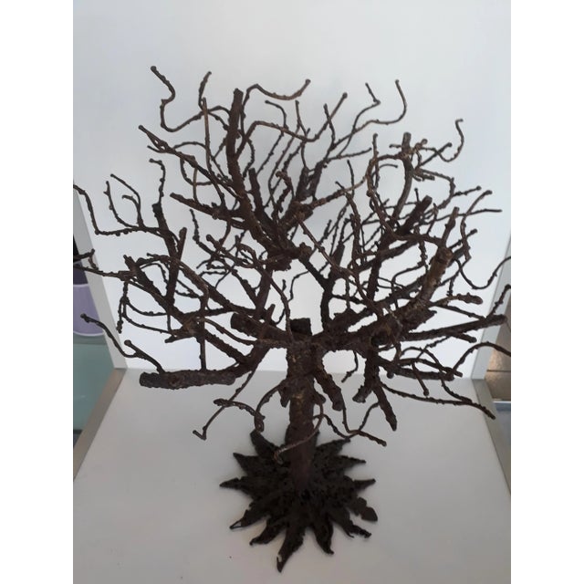 Mid-Century Modern Anonymous, Brutalist Tree Sculpture, 1980s, Iron For Sale - Image 3 of 10