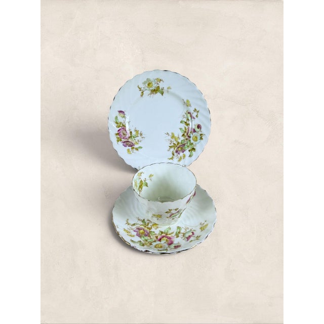 Vintage English Teacup, Saucer and Side Plate, Aynsley For Sale - Image 4 of 12