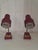 Mid-Century Bedside Lamps in Red Lacquered Metal with Brass Accents, 1960s, Set of 2, in Very Good conditions. Designed...