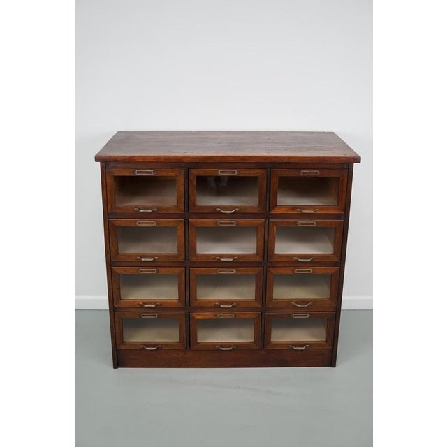 Vintage Dutch Oak Haberdashery Shop Cabinet, 1950s For Sale - Image 16 of 18