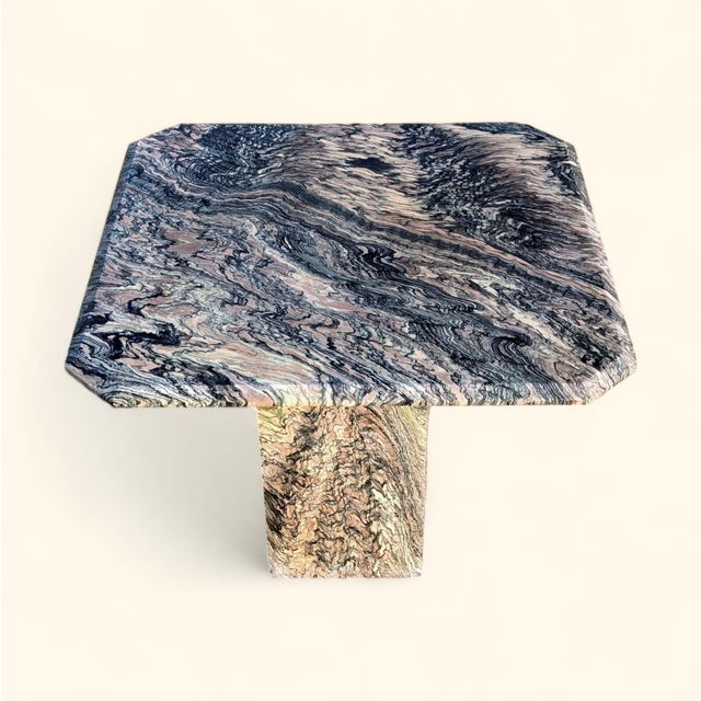 Postmodern Postmodern Italian Cipollino Ondulato Marble Side Table, 1970s–1980s For Sale - Image 3 of 18
