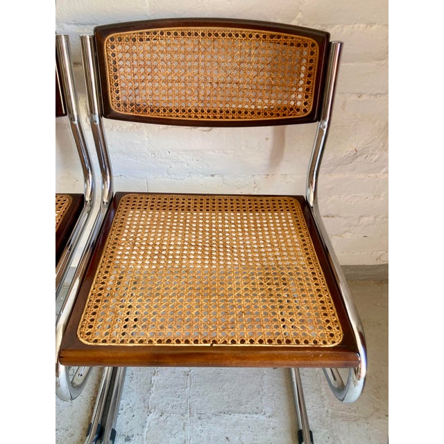 Vintage Cantilever Chairs with Vienna Straw, 1970s, Set of 6 For Sale - Image 9 of 15