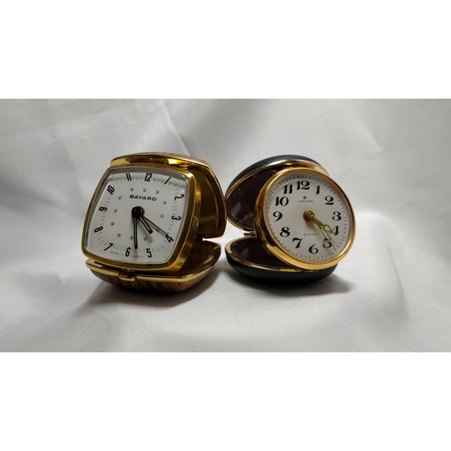 Mid 20th Century Folding Alarm Clocks Junghans and Bayard- Set of 2 For Sale - Image 9 of 9