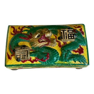 Vintage Dresdencraft Dragon Ceramic Box For Sale