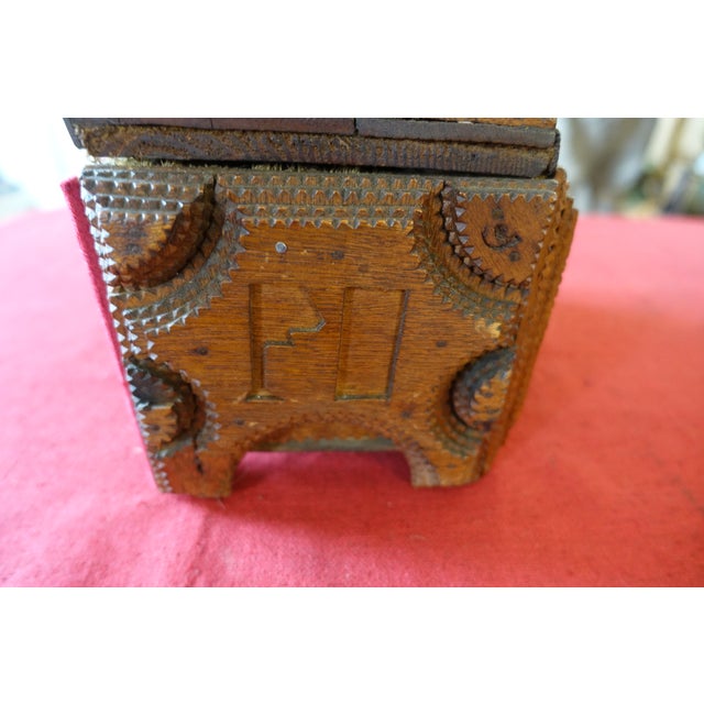 Folk Art Sewing Box, 1920s For Sale - Image 4 of 8