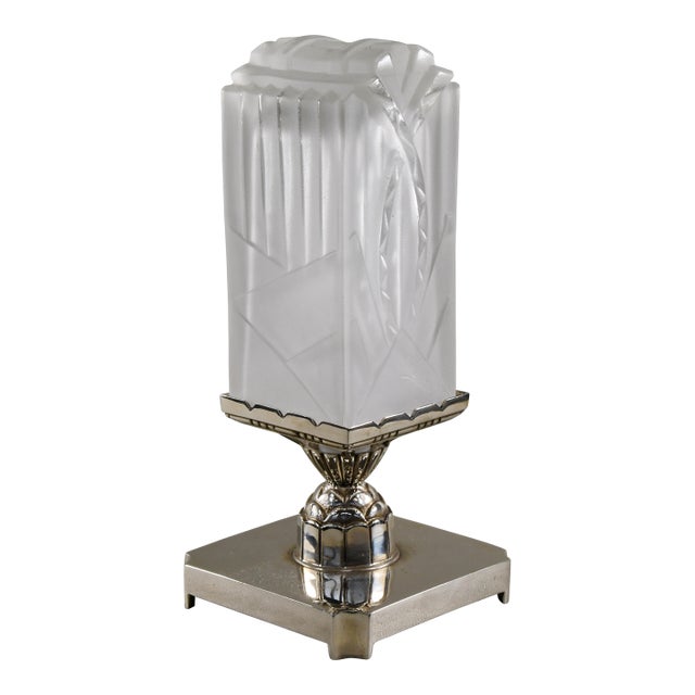 French Art Deco Table Lamp by Leon Hugue 1930 France For Sale