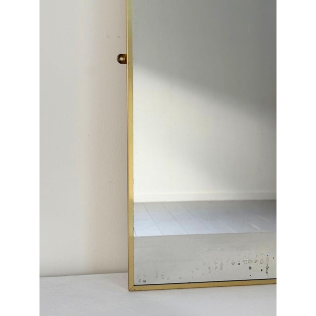 Mid-Century Italian Brass Dressing Mirror with Slim Frame by Gio Ponti, 1960s For Sale - Image 6 of 9