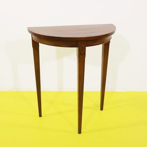 Wood Wall-Mounted Semi-Circular Carved Wooden Table For Sale - Image 7 of 7