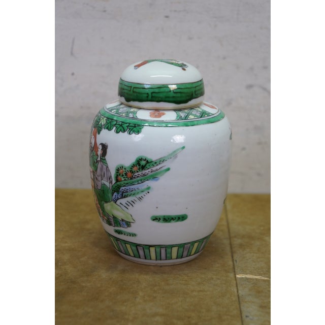 2 Antique Chinese Qing Famille Verte Porcelain Ginger Jars Mantel Urns For Sale - Image 6 of 18