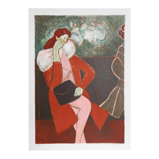1970s Harold Baumbach Seated Woman, Lithograph 47/75 For Sale