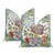 Brunschwig & Fils Lodi Garden in Ivory with Spa Blue Butterfly Flange 22" Pillows - a Pair For Sale