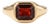 18k Gold Plated Garnet Signet Ring • East West Set Gemstone Ring • Dainty Minimalist Birthstone Ring Us 7 For Sale