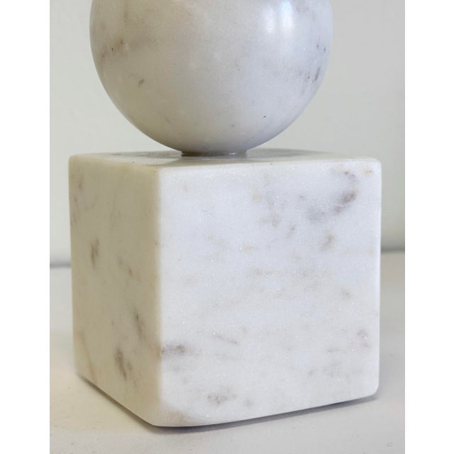 Stone Vintage Alabaster Block Orb For Sale - Image 7 of 7