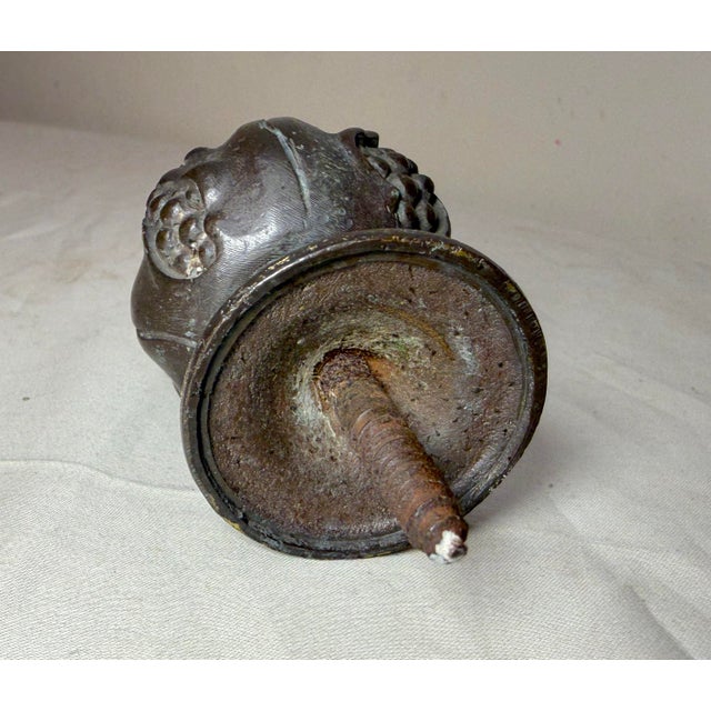 Large Antique 19th Century Heavy Solid Bronze Fence Banister Finial Topper For Sale - Image 9 of 9