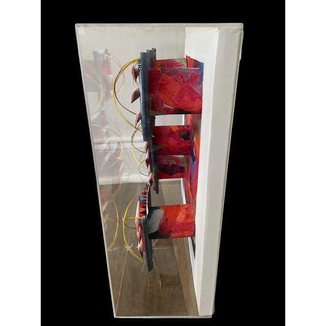 Red Akiko Sugiyama Original Mixed Media, Framed For Sale - Image 8 of 10