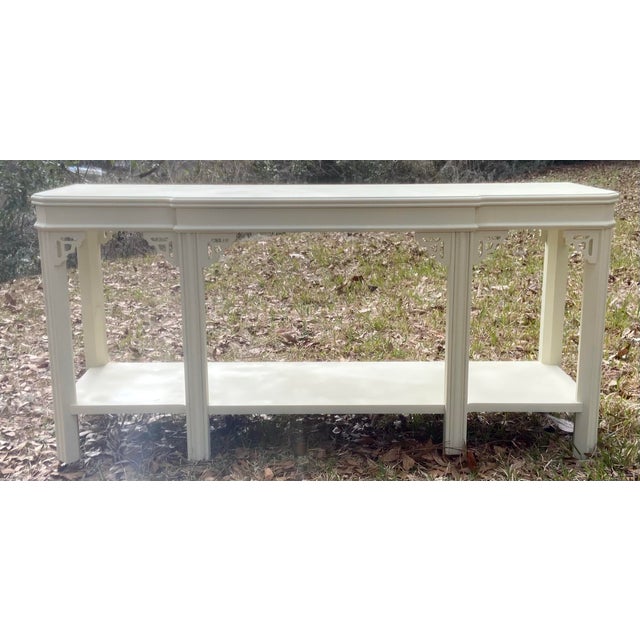 Vintage Lane Chippendale-Style Console With Fretwork. This console can be used in many different places, such as behind a...