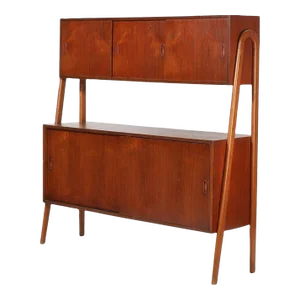 Mid 20th Century Atomic Double Tiered High Sideboard in Teak