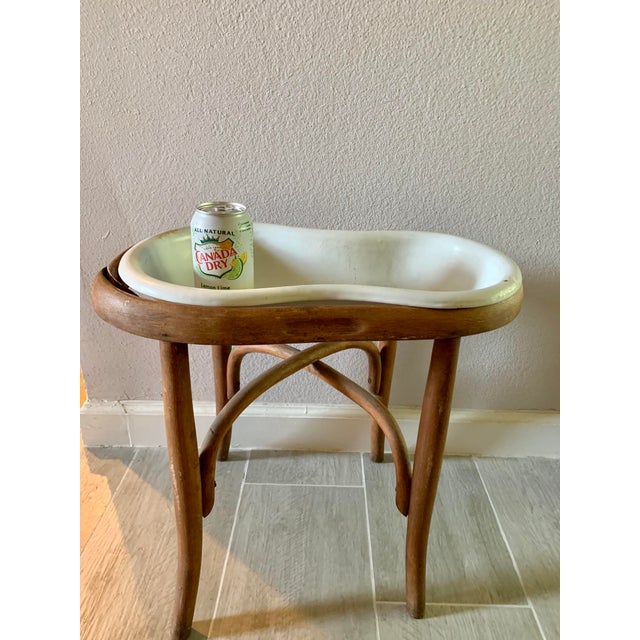 Authentic French European Enamel Baby Bath Tub Or Bidet On Wood Stand Victorian Mid Century Modern Chairish