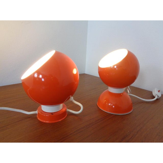 Italian Space Age Metal Internal Magnet Table Lamps by Reggiani, 1960s, Set of 2 For Sale - Image 9 of 18