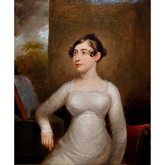 18th Century English School -Portrait of Mary Elwell -Oil Painting For Sale - Image 4 of 11