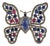 Boho Chic 10Ct Multi Gem & Diamond Butterfly Statement Brooch Pin Pendant in 925 Silver For Sale