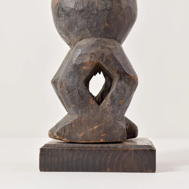 African Early 20th Century Yaka Janus Wood Figure For Sale - Image 3 of 11