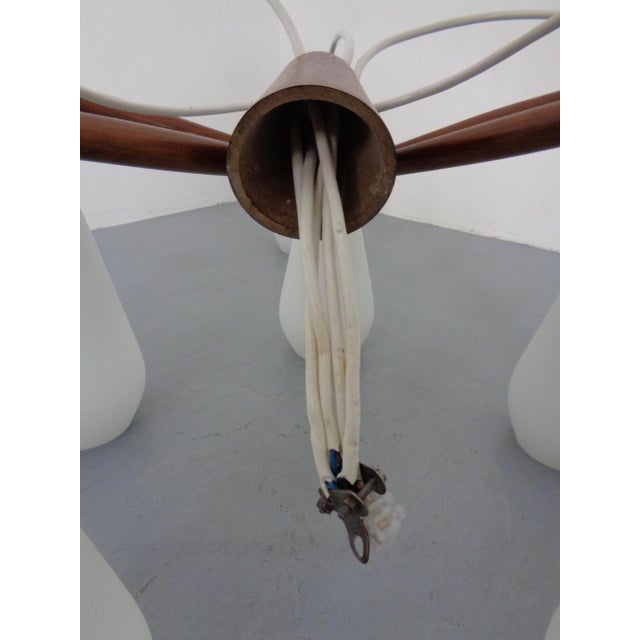 Danish Teak and Glass Spider Ceiling Lamp, Denmark, 1960s For Sale - Image 16 of 17