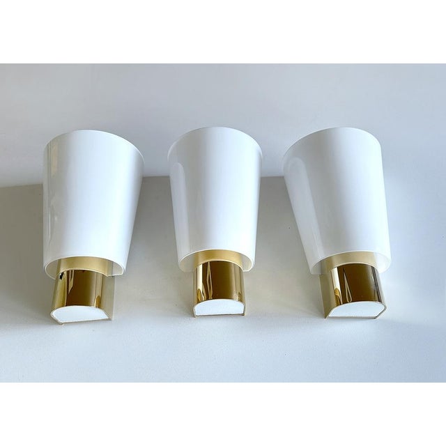 Mid-Century Modern Vintage Gilded Glass Sconces from Limburg, Set of 3 For Sale - Image 3 of 13