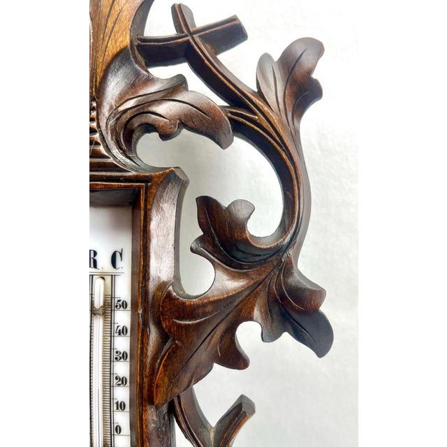 Antique Barometer with Thermometer, Belgium, 1910s For Sale - Image 14 of 15