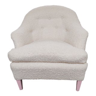 Henredon Spoonback Chair in Faux Shearling For Sale