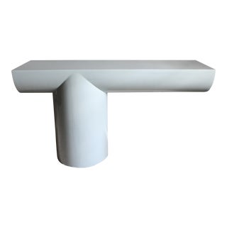 Space Age Gray Lacquered J. Wade Beam "Tee" Console Table for Brueton For Sale