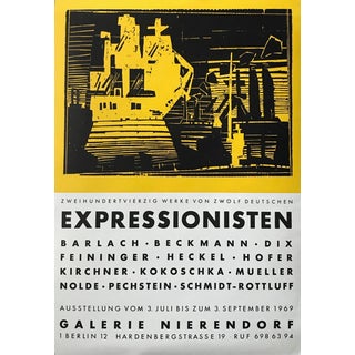 1969 German Exhibition Poster, German Expressionism, Galerie Nierendorf (Berlin) For Sale