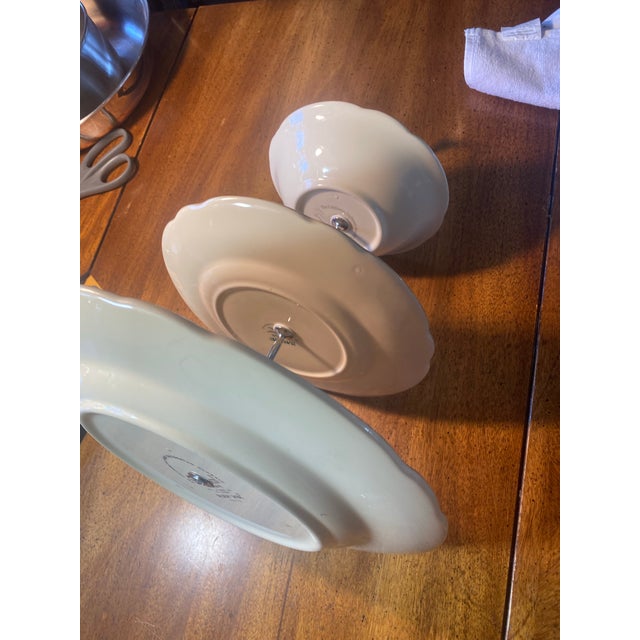 1980s Franciscan Desert Rose 3 Tired Cake Stand For Sale - Image 9 of 12