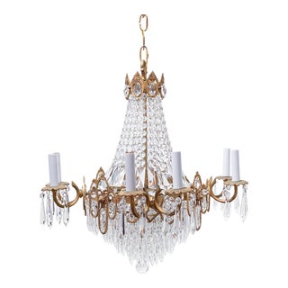Vintage Brass Empire Style Chandelier For Sale